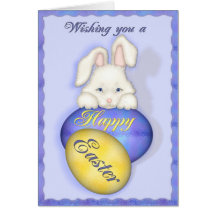 Tarjeta feliz del conejito de pascua