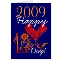 Tarjeta FELIZ del DÍA de 2009 AMORES
