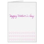 Tarjeta feliz del día de madre con los corazones