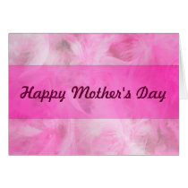 Tarjeta feliz del día de madre - plumas rosadas tarjetas