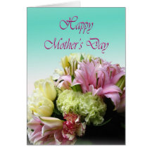 Tarjeta feliz del día de madre - ramo de la flor