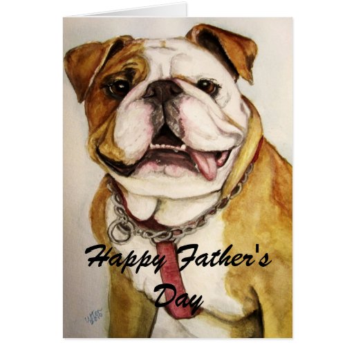 Tarjeta feliz del dogo del día de padre