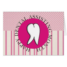Tarjeta feliz del mes del ayudante de dentista