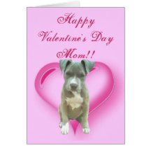 Tarjeta feliz del perrito de Pitbull de la mamá de