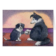 TARJETA feliz del perro y del perrito del día de l