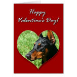 Tarjeta feliz del Pinscher del Doberman del el día