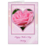 Tarjeta feliz querida color de rosa rosada del día