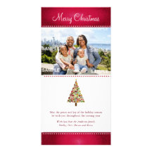 Tarjeta festiva de la foto del navidad del árbol tarjetas fotograficas 