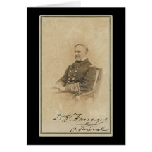 Tarjeta firmada de almirante David Farragut 1860