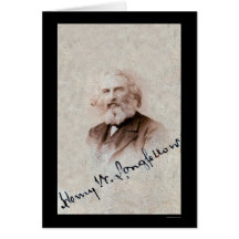 Tarjeta firmada Longfellow 1860 de Henry