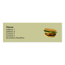 Tarjeta flaca del bocado de la hamburguesa plantillas de tarjetas personales