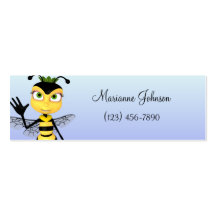 Tarjeta flaca del perfil de la abeja del dibujo an tarjeta personal