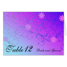 Tarjeta floral azul abstracta del número de la tab