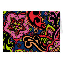 Tarjeta floral azul de medianoche