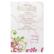Tarjeta floral blanca verde rosada del menú de la  folletos