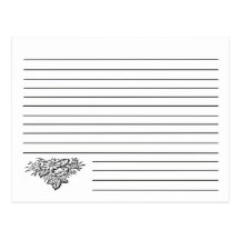 Tarjeta floral blanco y negro de la receta tarjeta postal