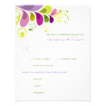 tarjeta floral colorida de RSVP de las hojas del f Invitacion Personal