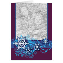 Tarjeta floral de la foto del copo de nieve del dí