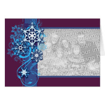 Tarjeta floral de la foto del copo de nieve del dí