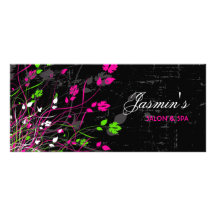 Tarjeta floral del estante del Grunge Plantilla De Lona