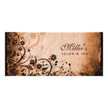 Tarjeta floral del estante del Grunge Tarjeta Publicitaria