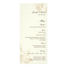 Tarjeta floral del menú del boda de la nata de Ecr Plantillas De Lonas