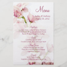 Tarjeta floral del menú del boda de la orquídea ro tarjeta publicitaria