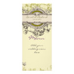 Tarjeta floral del menú del boda del vintage verde invitación personalizada
