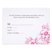 Tarjeta floral elegante de la respuesta del boda d invitacion personal 