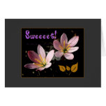 Tarjeta floral fresca retra de Congrats