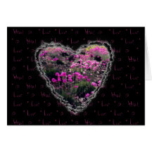 Tarjeta floreciente del romance del amor de la tar