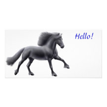 Tarjeta galopante de la foto del caballo frisio tarjeta personal