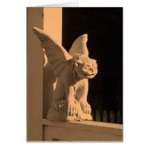 Tarjeta Gargoyle-Feliz de Halloween