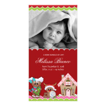 Tarjeta Gingergread de la foto del navidad y reno Tarjetas Fotograficas