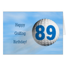 tarjeta golfing del 89.o cumpleaños