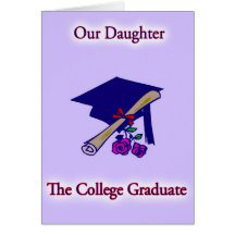 Tarjeta graduada de la hija de la universidad