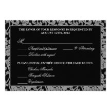 Tarjeta gris y negra del Flourish gótico de la res Invitación
