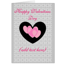 Tarjeta gris y rosada del día de San Valentín
