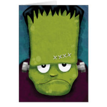 Tarjeta gruñona del feliz Halloween de Frankenstei
