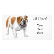 Tarjeta inglesa de la foto del dogo tarjeta fotografica personalizada