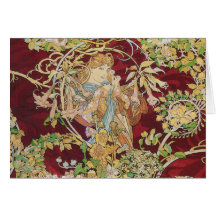 Tarjeta/Invitatio de Nouveau del arte de Mucha: Mu