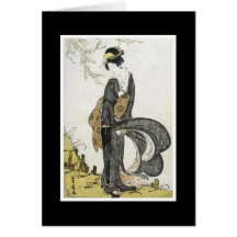 Tarjeta japonesa antigua del arte