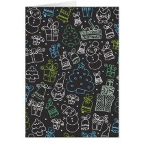Tarjeta linda del doodle del navidad tarjetas