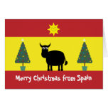 Tarjeta linda del español Bull, de la bandera y de