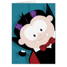 Tarjeta linda del feliz Halloween del vampiro y de