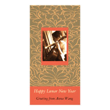 Tarjeta lunar feliz de la foto del Año Nuevo Tarjetas Personales Con Fotos