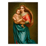 Tarjeta Madonna de las Felices Navidad y niño