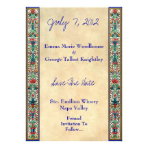 Tarjeta medieval Jeweled de la invitación del manu