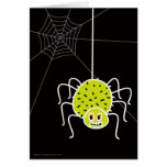 Tarjeta melenuda de Halloween de la araña