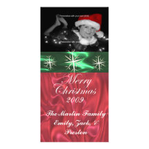 Tarjeta metálica de la foto del navidad tarjeta con foto personalizada